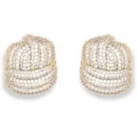 Cercei Gold Crystal Knot Earrings Femei