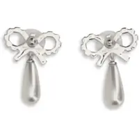 Accesorii Self-Portrait Dama - Cercei Self-Portrait Crystal bow pearl Earrings PEARL Femei (BM 19707398) - B-mall.ro