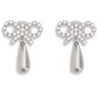 Cercei Crystal bow pearl Earrings Femei