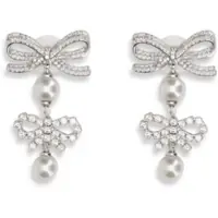 Cercei Double Bow Pearl Earrings Femei
