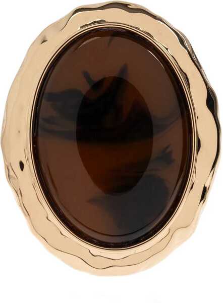 Cercei Self-Portrait Hammered gold Earrings BROWN Femei (BM 19707419) 4