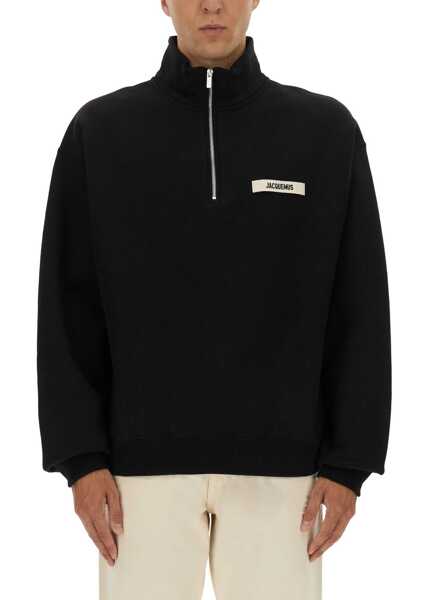 Bluze de trening JACQUEMUS Felpa Con Collo Dolcevita Con Zip BLACK Barbati (BM 19707512) 2