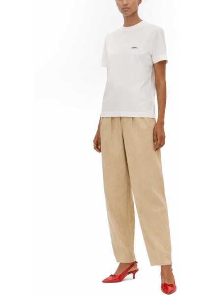 Tricouri JACQUEMUS Grosgrain Short Sleeve T-Shirt WHITE Femei (BM 19707536) 2