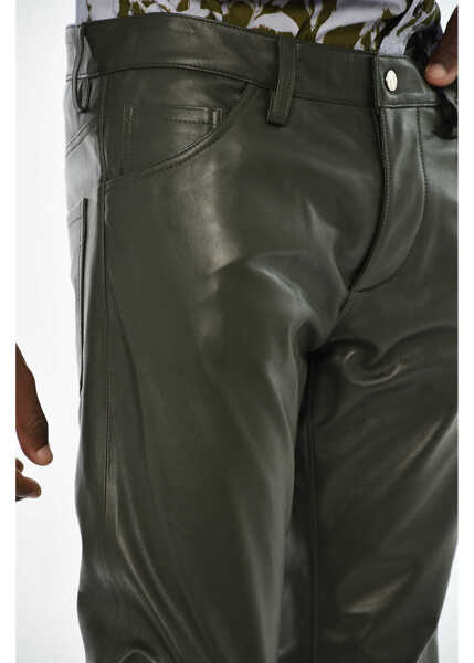 Pantaloni casual DSQUARED2 Leather 5 Pockets Pants Green Barbati (BM 19707641) 3