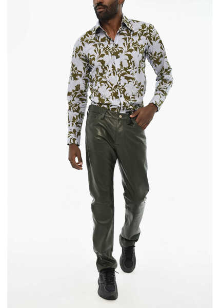 Pantaloni casual DSQUARED2 Leather 5 Pockets Pants Green Barbati (BM 19707641) 4