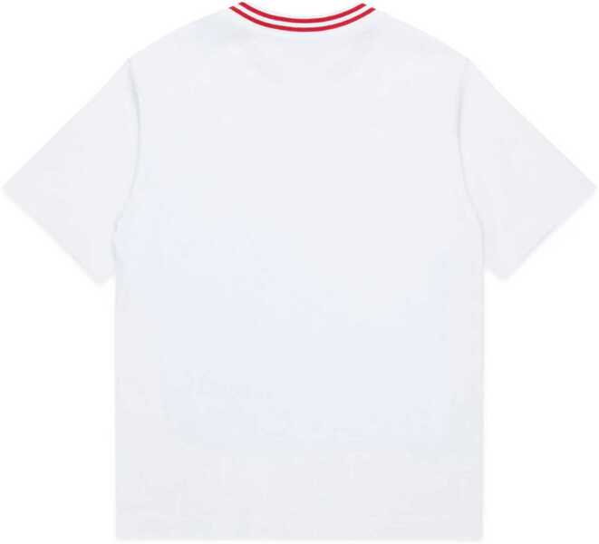 Tricouri Diesel Cotton Krown T-Shirt With Contrasting Detail White Baieti (BM 19707647) 2