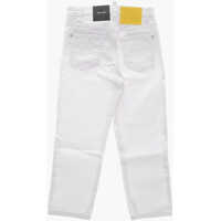 Blugi pentru Baieti - Blugi drepti DSQUARED2 Light Washed Bosse 10 Jeans With Embossed Logo White Baieti (BM 19707650) - B-mall.ro