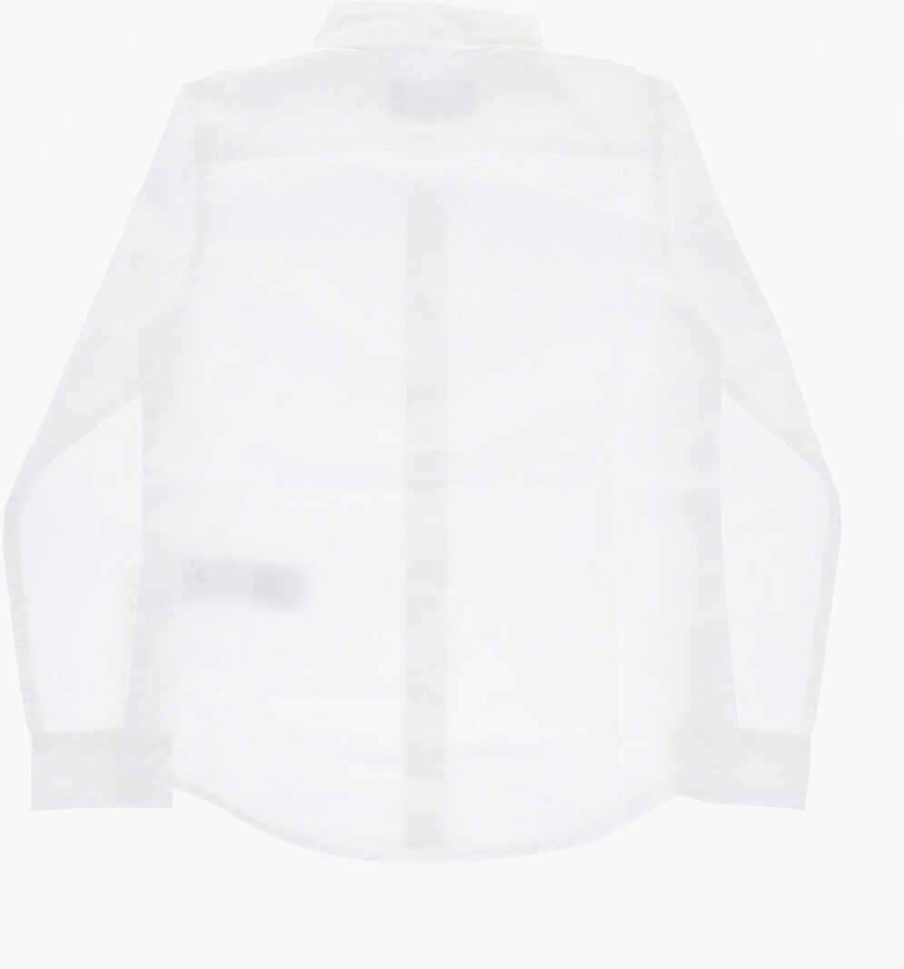 Camasi DSQUARED2 Cotton Poplin Shirt With Contrast Logo White Baieti (BM 19707653) 3