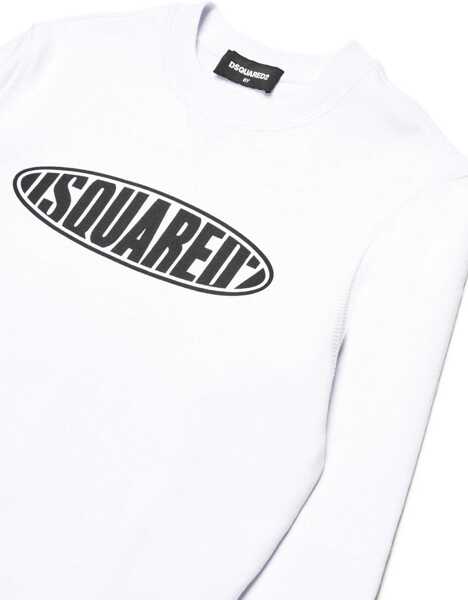 Bluze de trening DSQUARED2 Crew Neck Relax Sweatshirt With Printed Logo White Baieti (BM 19707659) 3