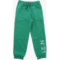 Pantaloni de trening Brushed Cotton Sweatpants With Cuffs And Printed Logo Baieti