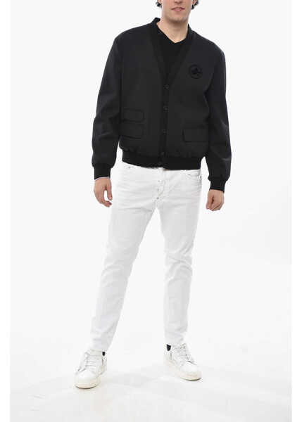 Sacouri DSQUARED2 Blazer Cardigan Fit Con Logo In Spugna Black Barbati (BM 19707677) 4