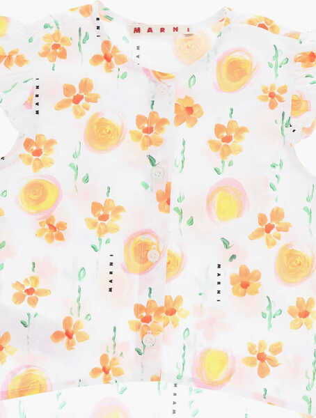 Bluze Marni Short-Sleeve Floral Patterned Blouse Orange Fete (BM 19707683) 2