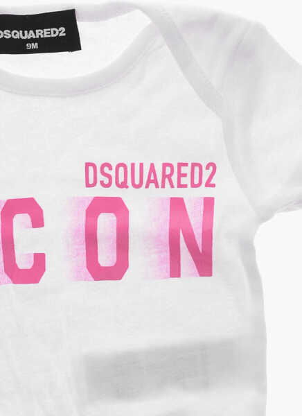 Body-uri DSQUARED2 Icon Cotton Romper Suit With Logo White Femei (BM 19707689) 2
