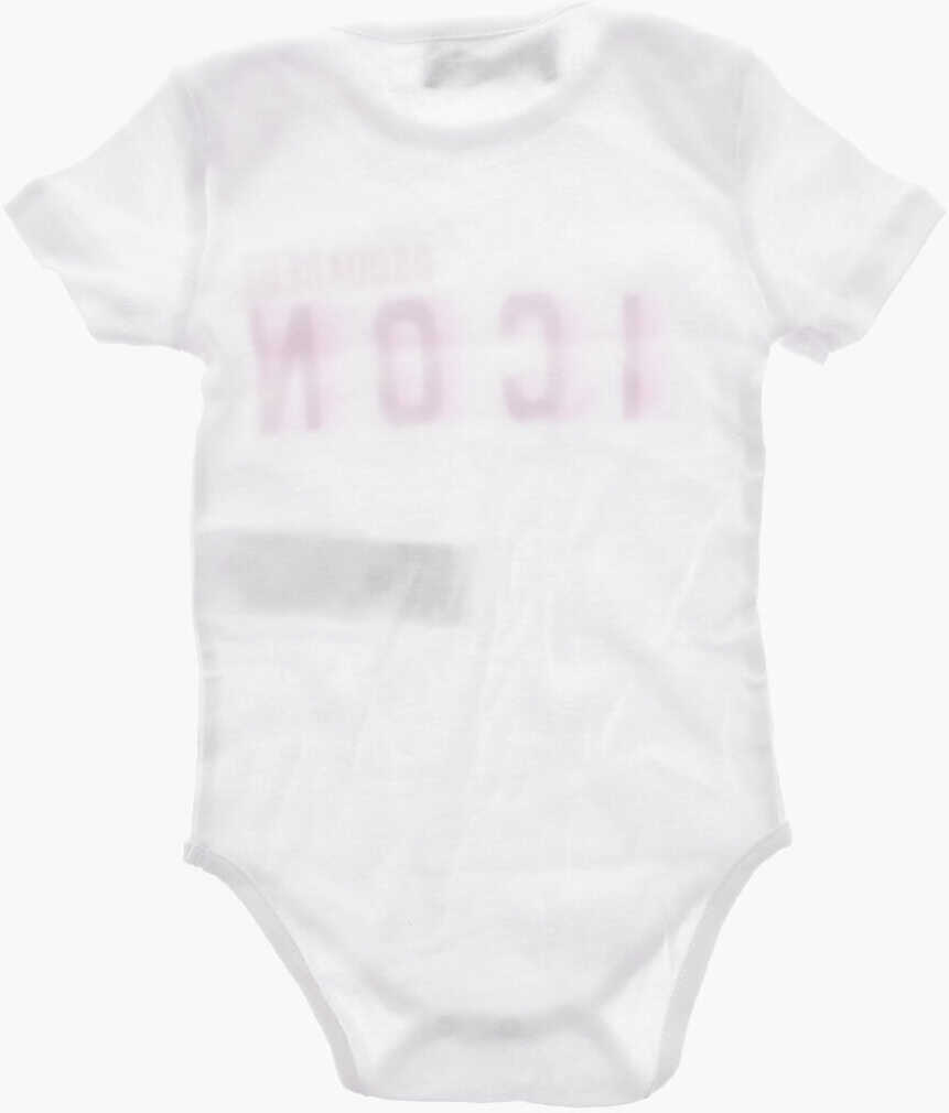 Body-uri DSQUARED2 Icon Cotton Romper Suit With Logo White Femei (BM 19707689) 3