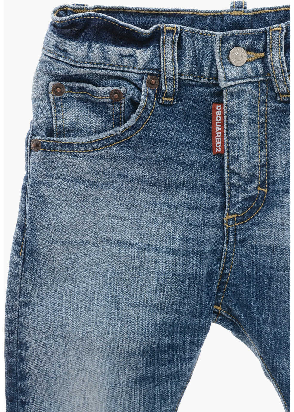 Pantaloni casual DSQUARED2 Sronewashed Jeans With Cuffed Hem Blue Baieti (BM 19707704) 2