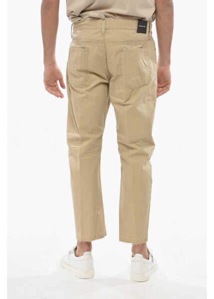 Pantaloni casual DSQUARED2 Distressed Effect Chino Pants Beige Barbati (BM 19707710) 2