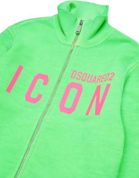 Bluze de trening DSQUARED2 Icon Fluorescent Sweatshirt With Contrasting Logo Green Baieti (BM 19707725) 3