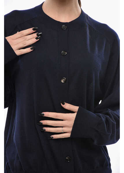 Cardigane Bottega Veneta Crew Neck Pure Cashmere Cardigan Blue Femei (BM 19707731) 3