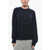 Bottega Veneta Crew Neck Pure Cashmere Cardigan Blue