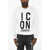 DSQUARED2 Icon Cotton Crew-Neck Sweatshirt With Contrasting Print Black & White
