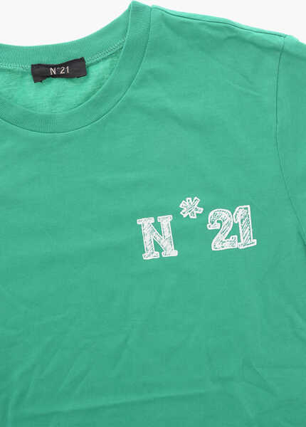 Tricouri N21 Kids Crew Neck Cotton T-Shirt With Printed Logo Green Baieti (BM 19707752) 2
