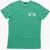 N&deg;21 Kids Crew Neck Cotton T-Shirt With Printed Logo Green