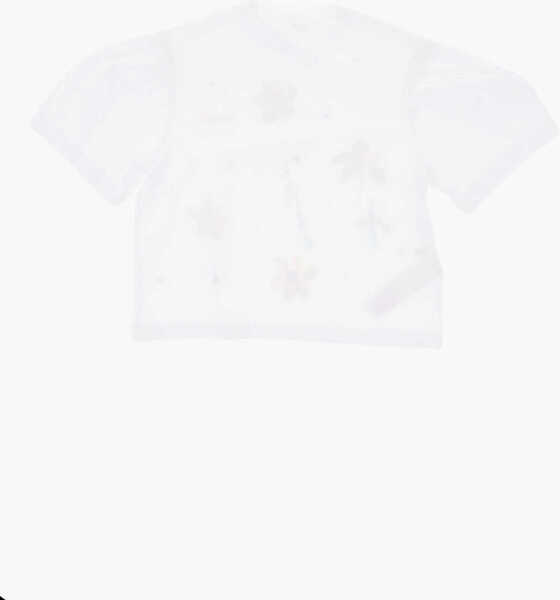 Tricouri Marni Floral Patterned Crew-Neck T-Shirt With Sequins Details White Baieti (BM 19707761) 3