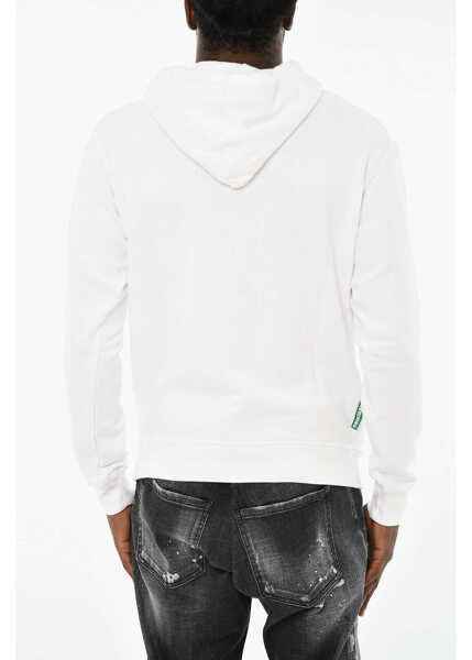 Bluze de trening DSQUARED2 Cotton Hoodie With Frontal Logo White Barbati (BM 19707767) 2