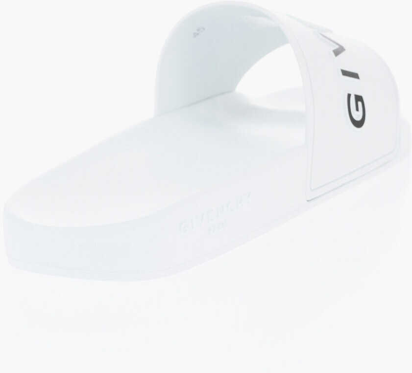 Sandale Givenchy Rubber Slide With Embossed Logo White Barbati (BM 19707845) 2