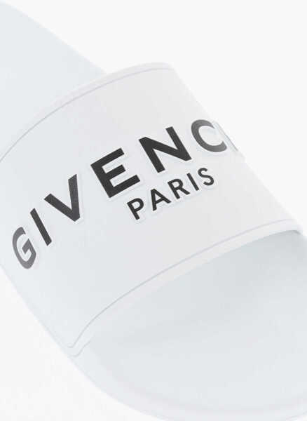 Sandale Givenchy Rubber Slide With Embossed Logo White Barbati (BM 19707845) 4