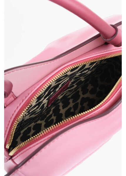 Genti de umar Ganni Degrad Leather Shoulder Bag With Embroidered Logo Pink Femei (BM 19707854) 4
