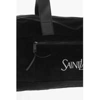 Genti de voiaj de mana pentru Barbati - Genti de voiaj de mana Saint Laurent Solid Color Duffle Bag With Embroidered Logo And Leather Tri Black Barbati (BM 19707860) - B-mall.ro