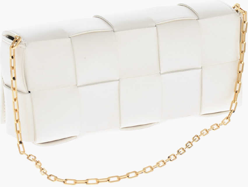 Genti de umar Bottega Veneta Braided Leather Rectangular Bag With Chain Black & White Femei (BM 19707866) 2