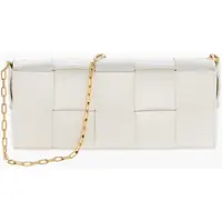 Genti de umar Braided Leather Rectangular Bag With Chain Femei