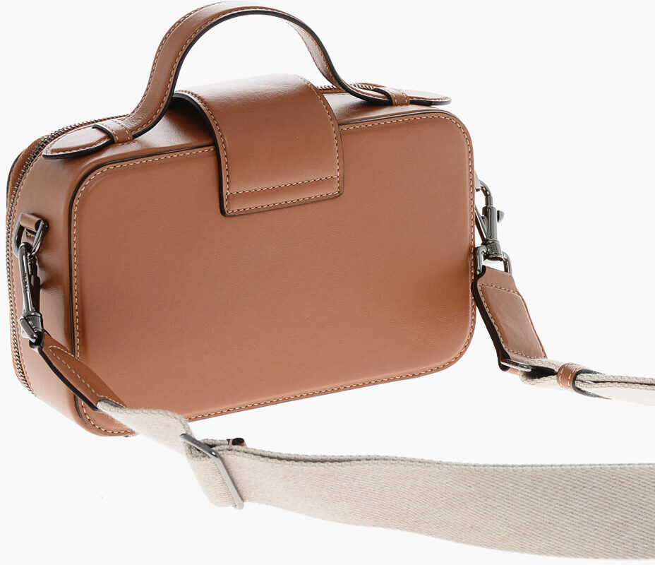 Genti de mana TODS Leather Camera Bag With Monogram Brown Barbati (BM 19707875) 2