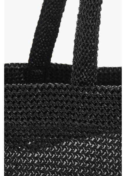 Genti de mana Alexander Wang Synthetic Raffia Punch Xl Tote Bag With Tone-On-Tone Logo Black Femei (BM 19707878) 4