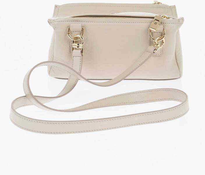 Genti tip postas Givenchy Textured Leather Pandora Shoulder Bag With Golden Effect Log Beige Femei (BM 19707911) 2