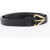 Bottega Veneta Textured Leather Slim Fit Belt With Golden Effect Buckle 20M Black