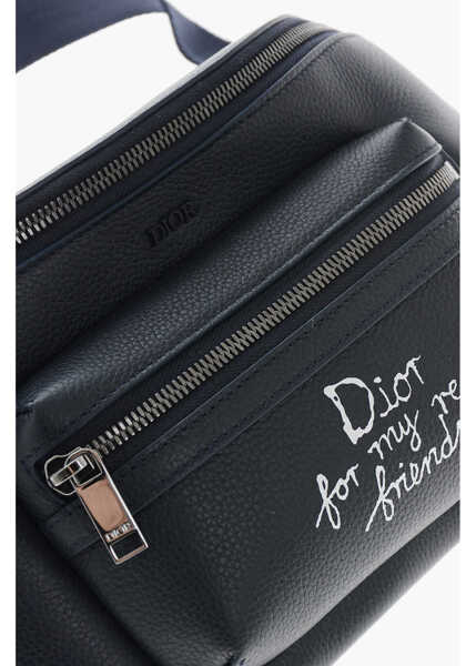 Borsete Dior Hylton Nel Textured Leather Rider2.0 Bum Bag With Contrastin Blue Barbati (BM 19707935) 4