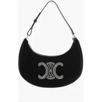 Genti de umar Velvet Hobo Ava Bag With Rhinestone Monogram Femei