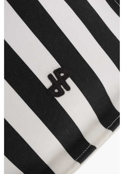 Genti de mana Patou Canvas Tote Bag With Awning Stripe Motif Black & White Femei (BM 19707947) 4