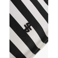 Genti de mana Patou Dama - Genti de mana Patou Canvas Tote Bag With Awning Stripe Motif Black & White Femei (BM 19707947) - B-mall.ro