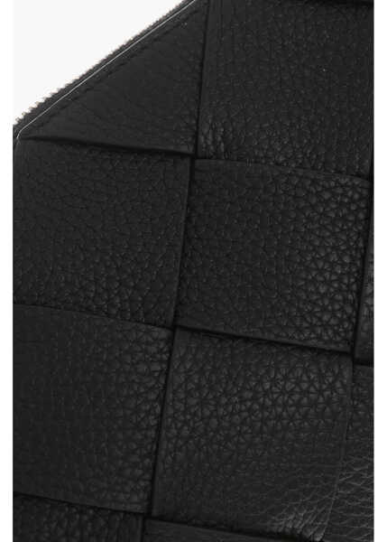 Genti de mana Bottega Veneta Braided Leather Pouch With Zip Black Barbati (BM 19707950) 4