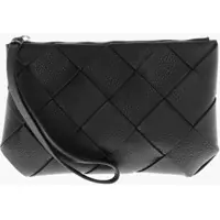 Genti de mana Braided Leather Pouch With Zip Barbati