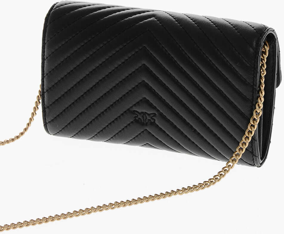 Genti de umar Pinko Quilted Leather Bag With Golden Effect Chain Black Femei (BM 19707956) 2