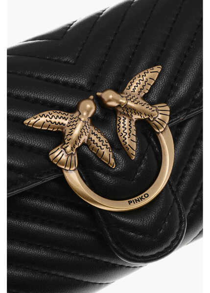 Genti de umar Pinko Quilted Leather Bag With Golden Effect Chain Black Femei (BM 19707956) 4