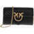 Pinko Quilted Leather Bag With Golden Effect Chain Black