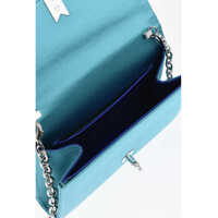 Genti de umar Amato Daniele Dama - Genti de umar Amato Daniele Satin Queen Mid Shoulder Bag With Chain Strap Light Blue Femei (BM 19707959) - B-mall.ro