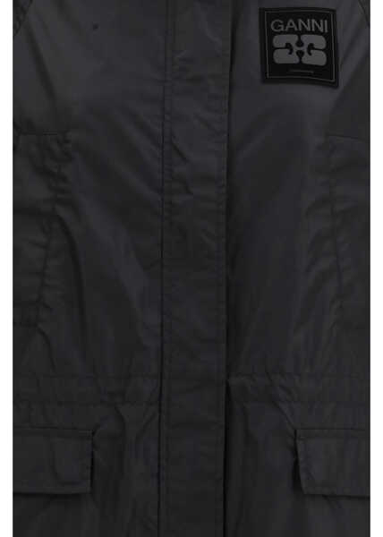 Geci Parka Ganni Flyweight banana graphic long Parka BLACK Femei (BM 19708076) 3