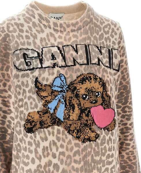 Pulovere Ganni Puppy wool Sweater LEOPARD Femei (BM 19708082) 2